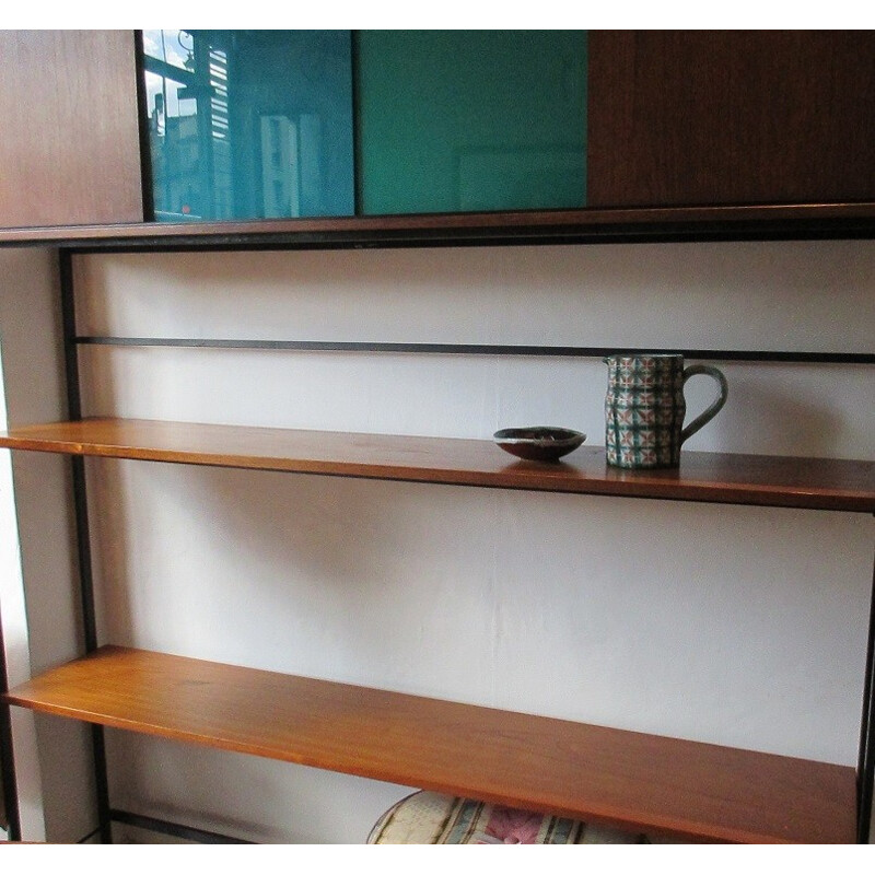 Vintage Shelving System with metal and teak - 1960s