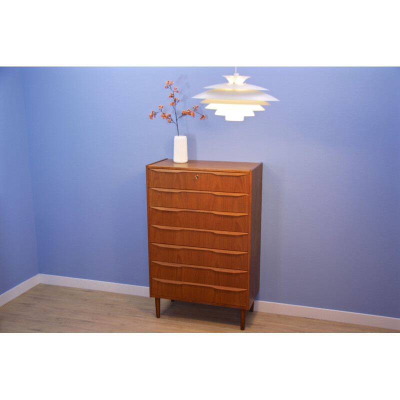 Vintage Danish chest of drawers in teak veneer - 1960s