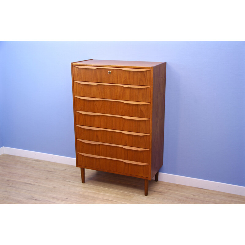 Vintage Danish chest of drawers in teak veneer - 1960s