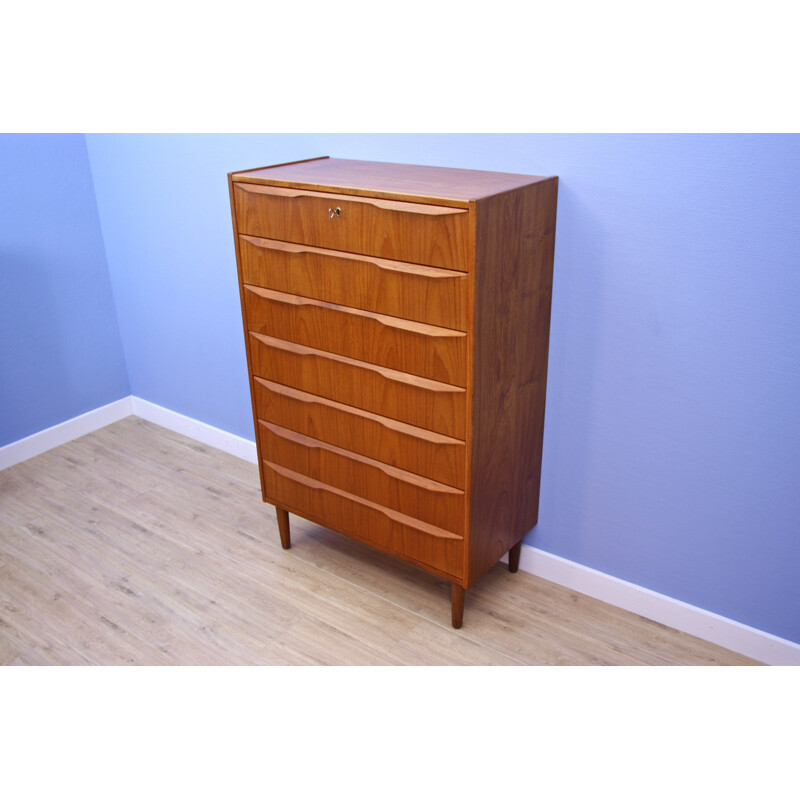 Vintage Danish chest of drawers in teak veneer - 1960s