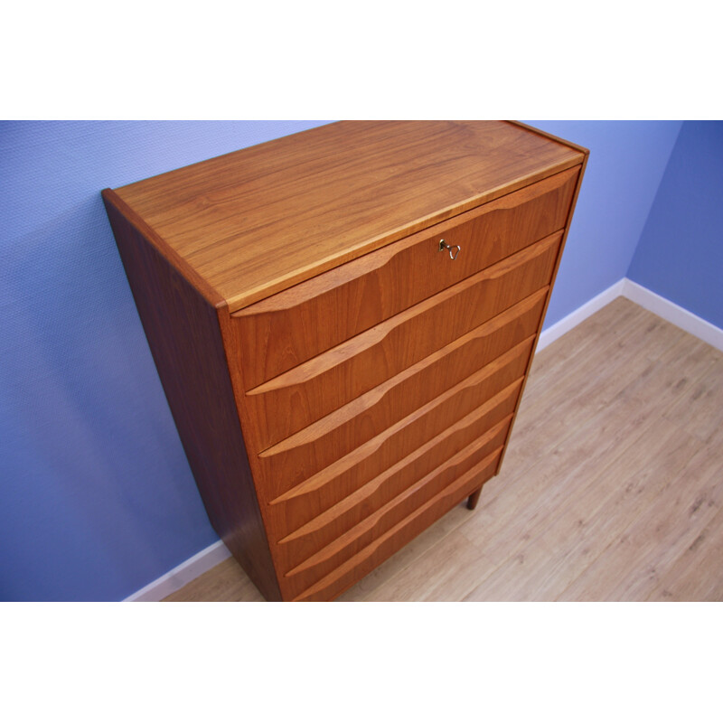 Vintage Danish chest of drawers in teak veneer - 1960s