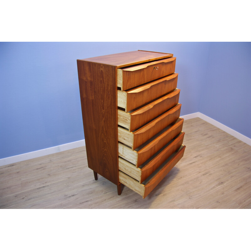 Vintage Danish chest of drawers in teak veneer - 1960s