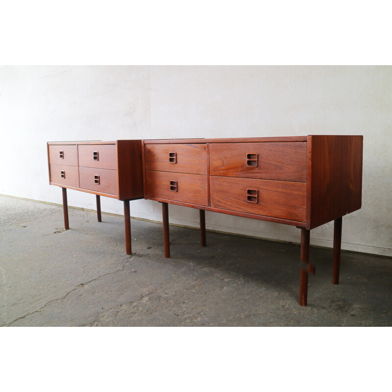 Pair of vintage Danish chest of drawers - 1970s