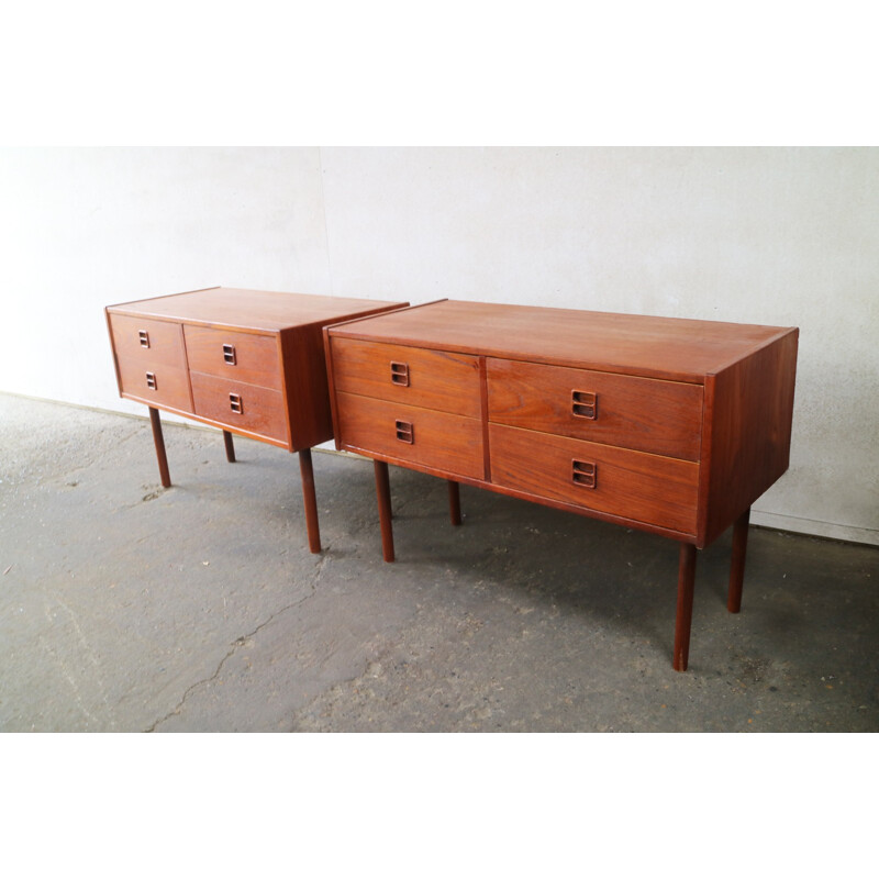 Pair of vintage Danish chest of drawers - 1970s