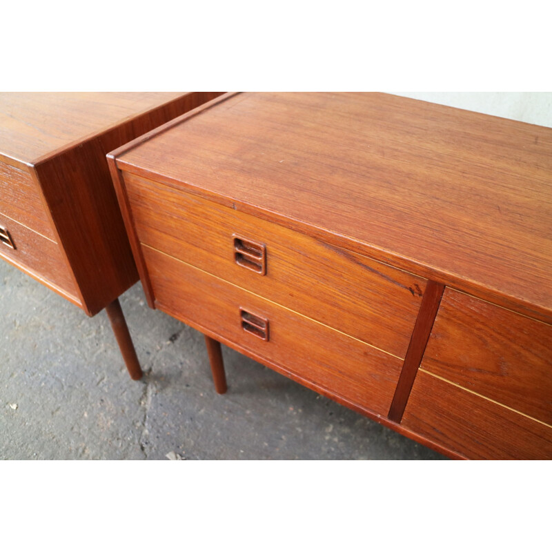 Pair of vintage Danish chest of drawers - 1970s