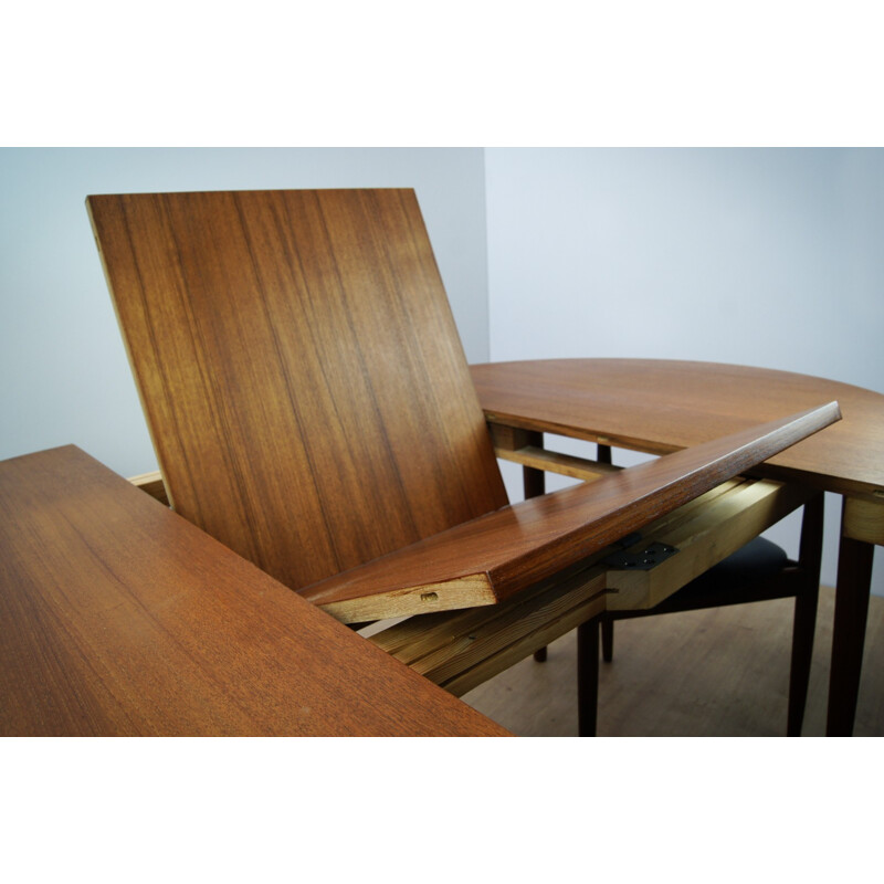 Vintage 630 Dining Table & 4 Chairs by Hans Olsen for Frem Røjle - 1950s