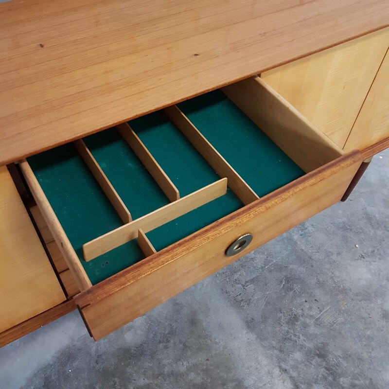 Vintage Teak, wood and brass sideboard - 1950s