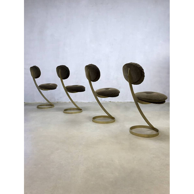 Suite de 4 Chaises à repas vintage "Le Moulin Rouge" - 1970