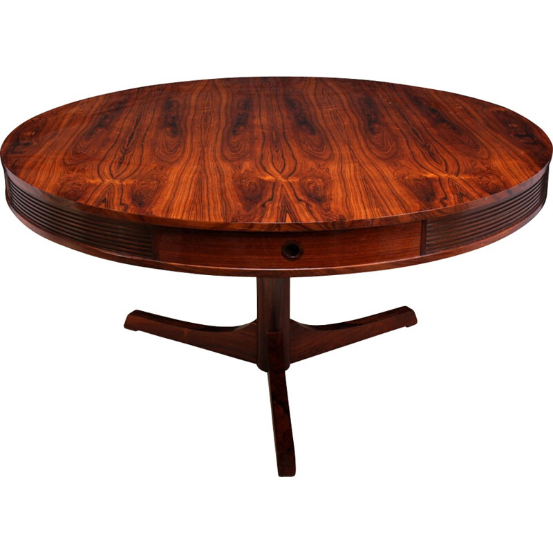 Vintage Rosewood Drum Table by Robert Heritage for Archie shine - 1950s