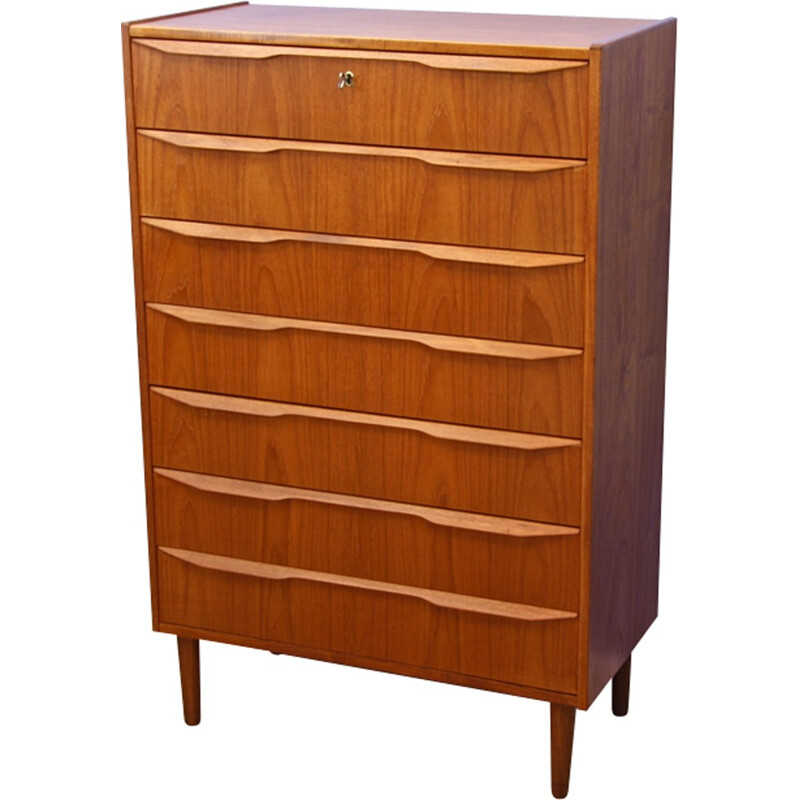 Vintage Danish chest of drawers in teak veneer - 1960s