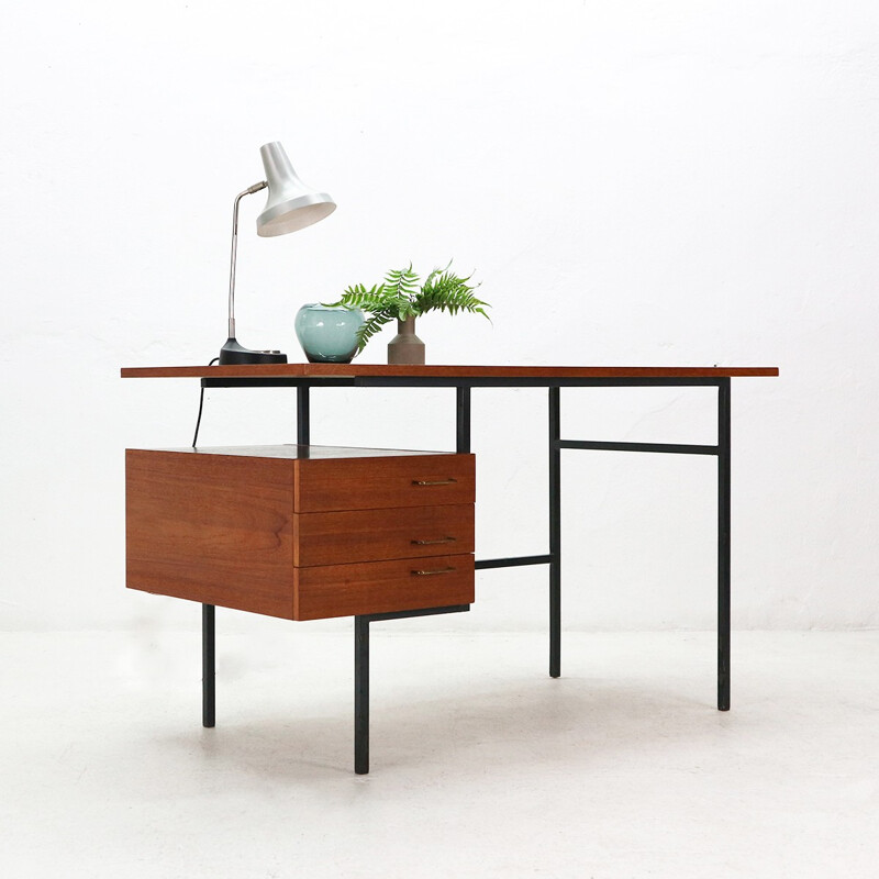 Vintage Desk in Teak and Steel - 1960s