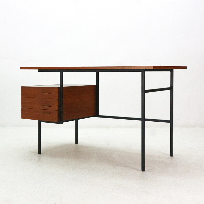 Vintage Desk in Teak and Steel - 1960s
