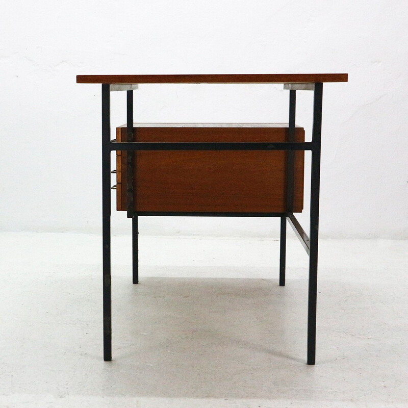 Vintage Desk in Teak and Steel - 1960s