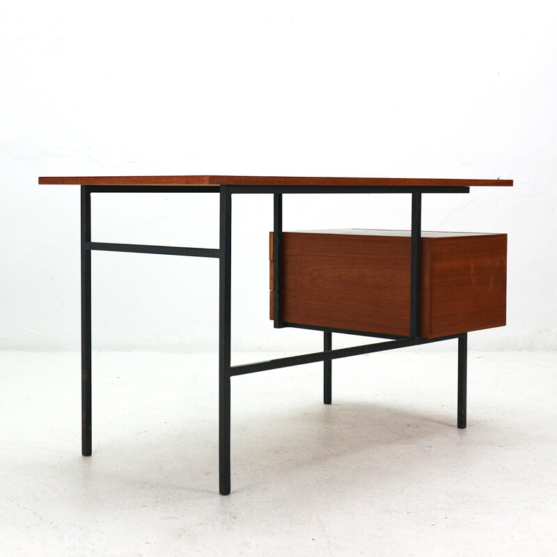 Vintage Desk in Teak and Steel - 1960s