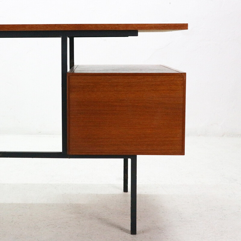 Vintage Desk in Teak and Steel - 1960s