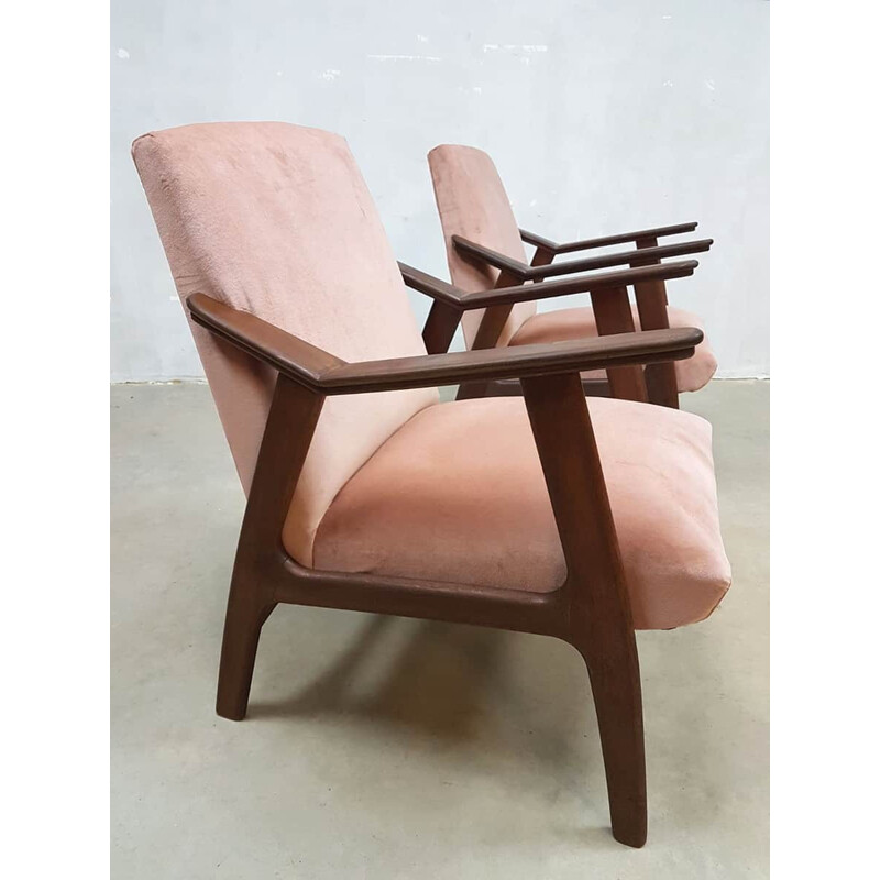 Suite de 2 fauteuils Vintage danois en Velours - 1960