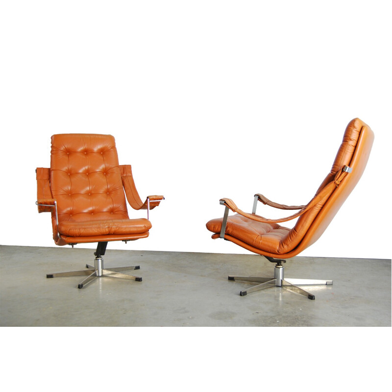 Set of 2 lounge Chairs & Ottoman by Geoffrey Harcourt for Artifort - 1960s 