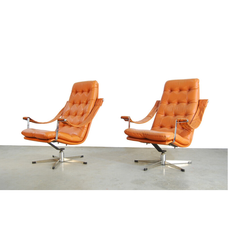 Set of 2 lounge Chairs & Ottoman by Geoffrey Harcourt for Artifort - 1960s 