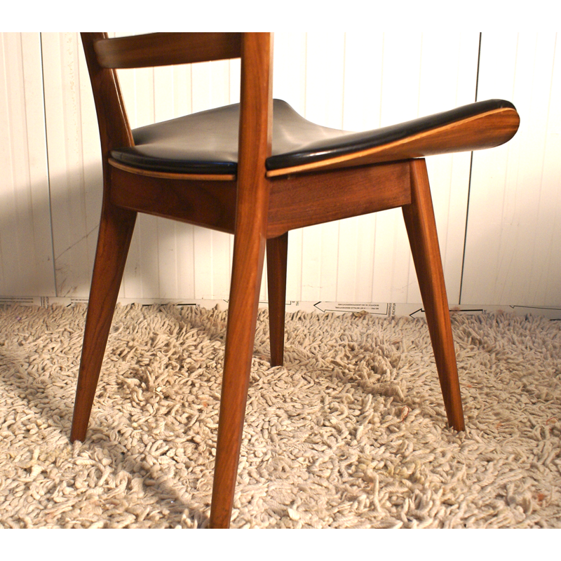 Set of 4 vintage Dutch Dining Chairs in Plywood and Teak - 1950s