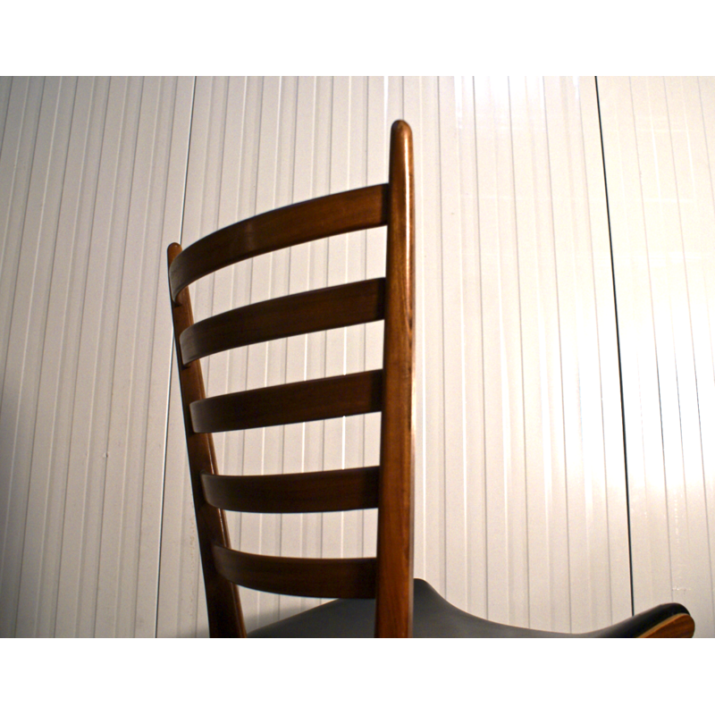 Suite de 4 chaises à repas Vintage en Contreplaqué et en Teck - 1950