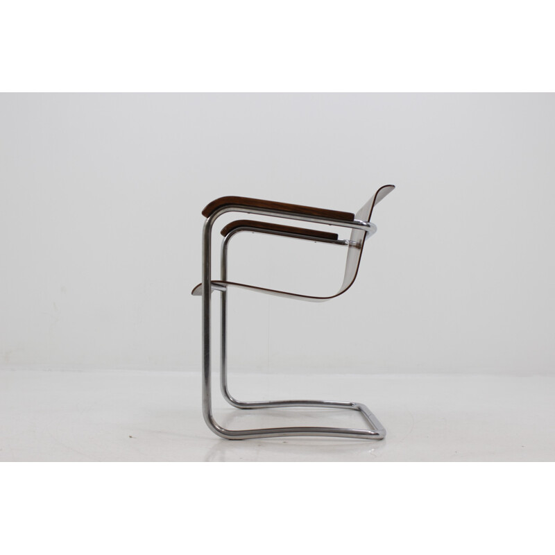 Chaise vintage chromée Bauhaus par H. K. Zaveska pour Hynek Gottwald - 1930