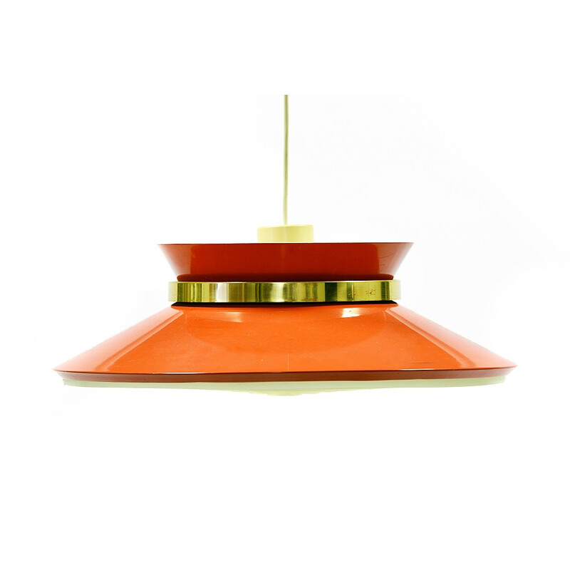 Vintage dark orange pendant light by Carl Thore for Granhaga - 1970s