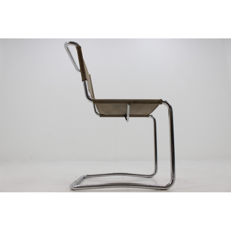 Cadeira Bauhaus cromada vintage de J. Halabala para UP Zavody - 1930
