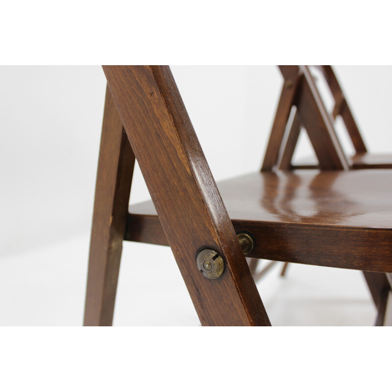 Vintage pair of "B751" Bauhaus folding chairs by Thonet - 1930s