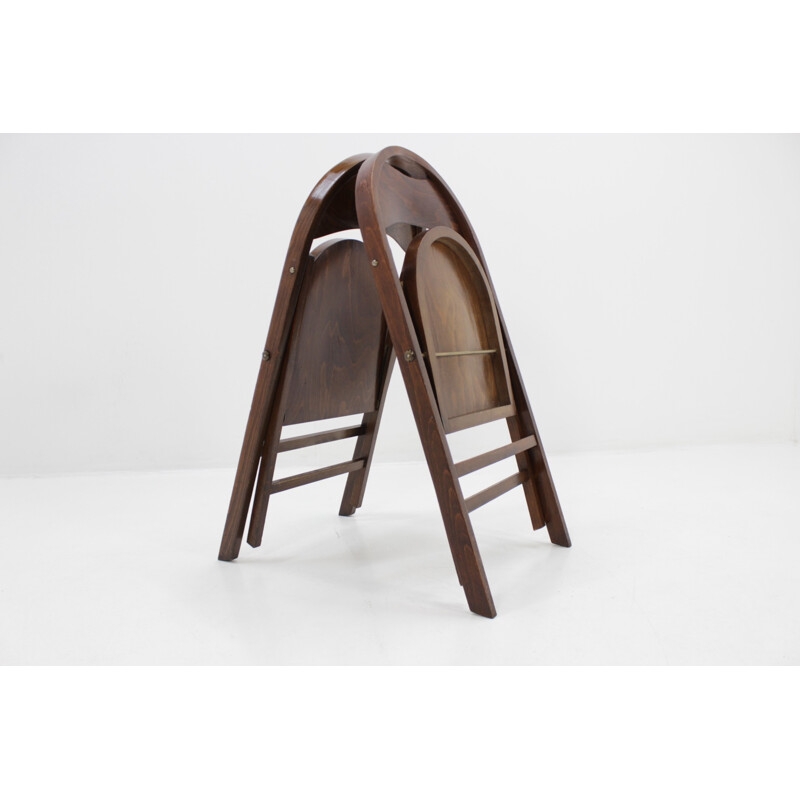 Paire de chaises à repas "B751" vintage pliantes Bauhaus par Thonet - 1930