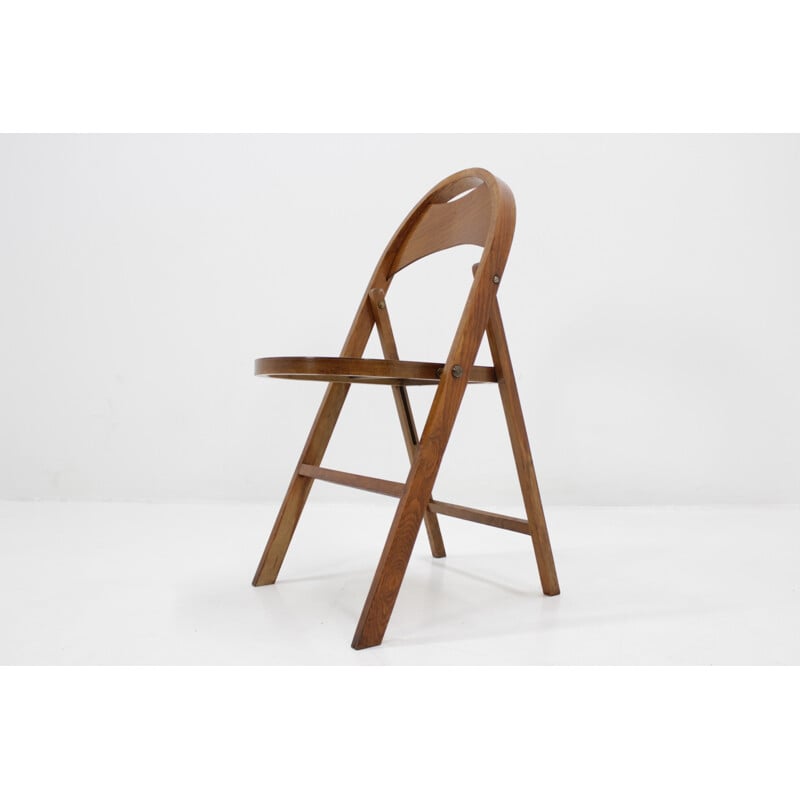 Chaise à repas "B751" vintage pliante Bauhaus par Thonet - 1930