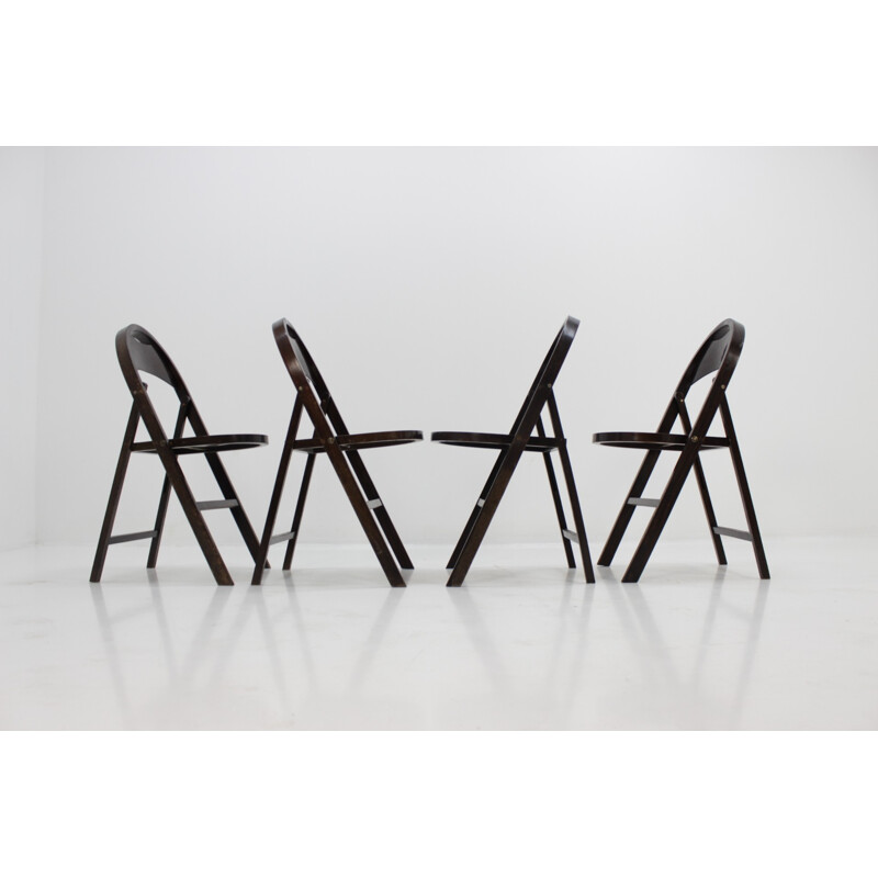 Set di 4 sedie da pranzo pieghevoli vintage "B751" Bauhaus di Thonet - 1930