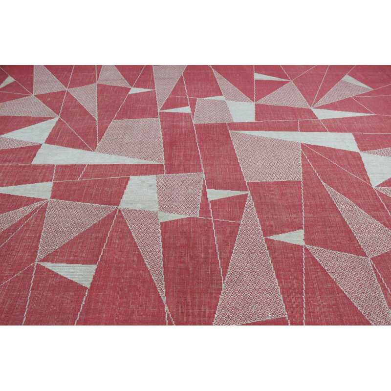 Vintage geometric rug, Czechoslovakia - 1950s