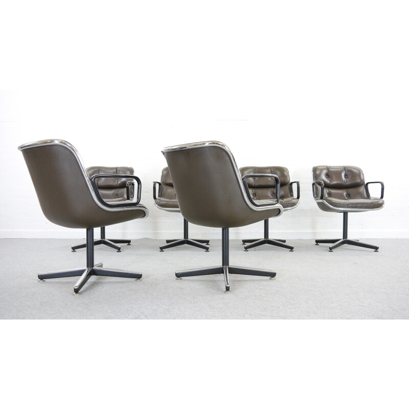 Suite de six chaises vintage par Charles Pollock pour Knoll - 1967