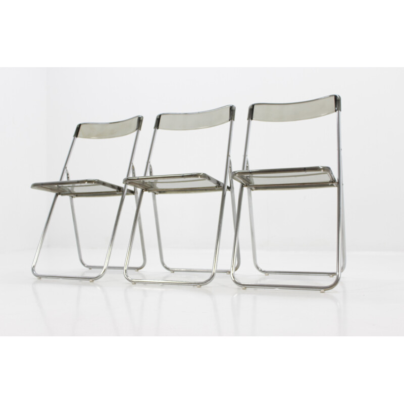 Set of 3 vintage folding chairs, Sweden 1970