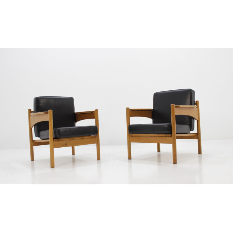 Pair of vintage Scandinavian armchairs by Krasna Jizba - 1970s 