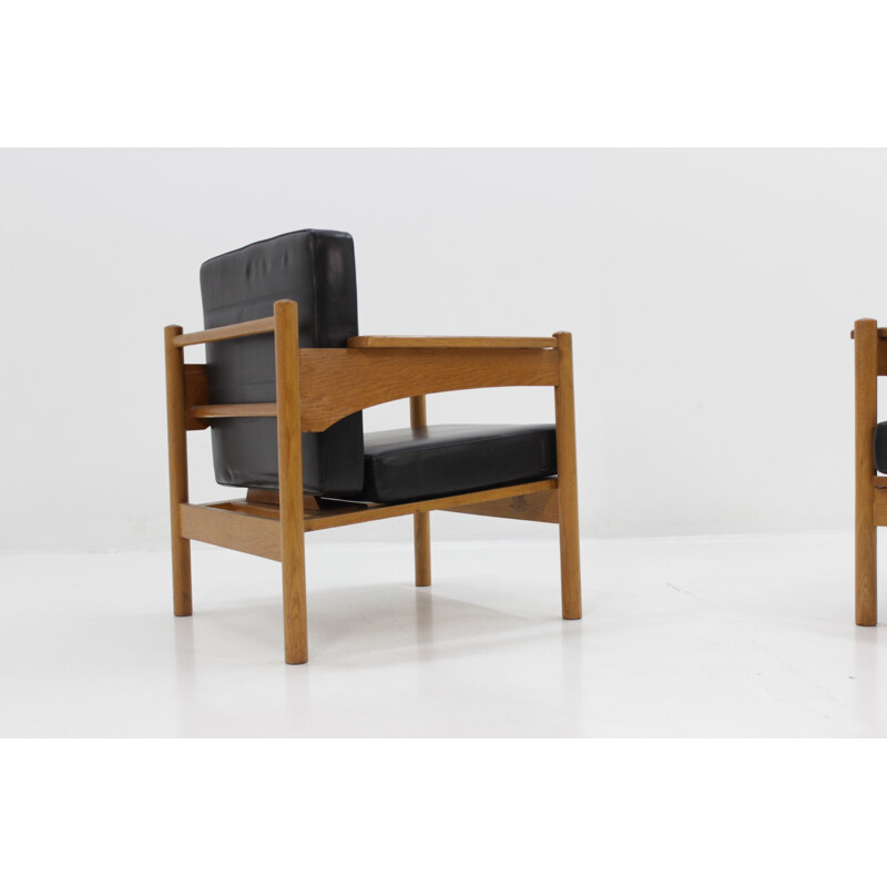 Pair of vintage Scandinavian armchairs by Krasna Jizba - 1970s 