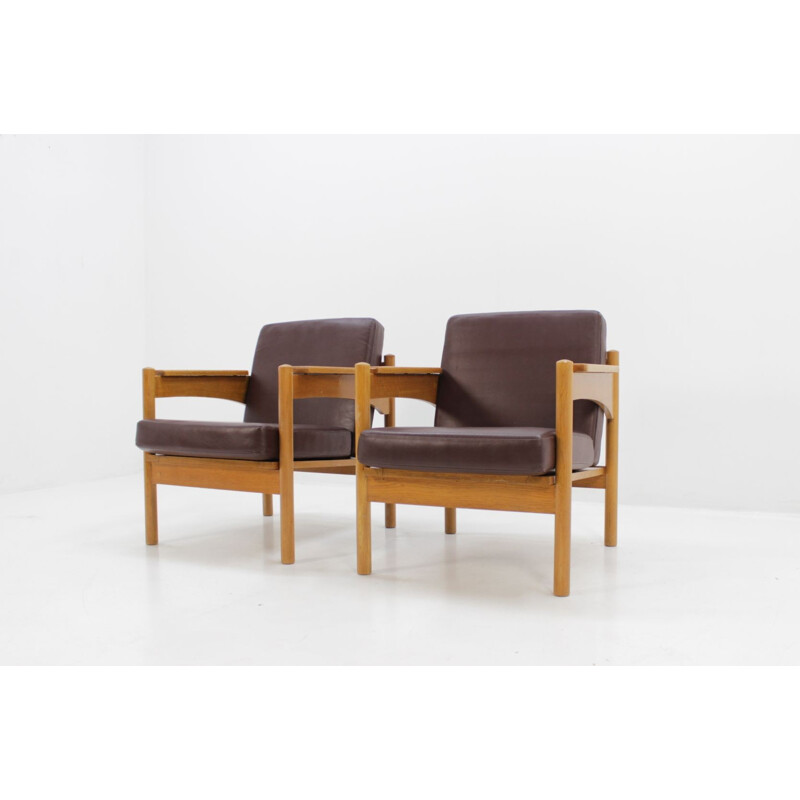 Set of 2 vintage armchairs by Krasna Jizba - 1970s