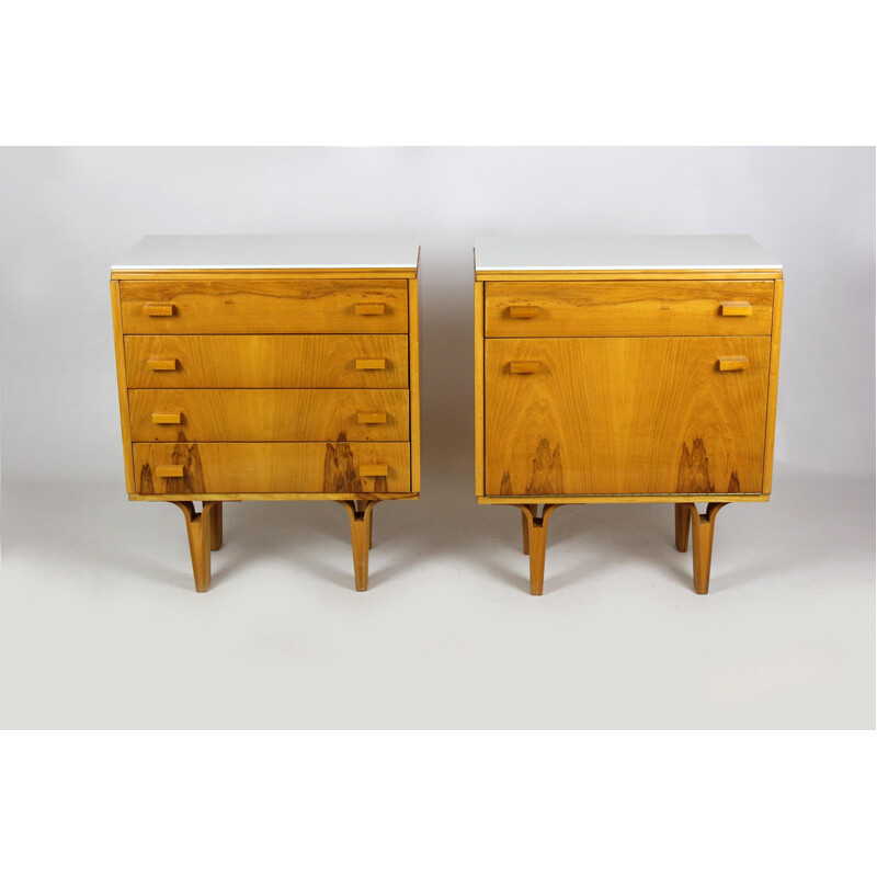 Suite de 2 Tables de Chevet Vintage par Novy Domov NP - 1960