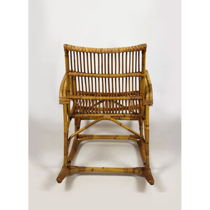 Vinatge Rattan Rocking Chair - 1960s