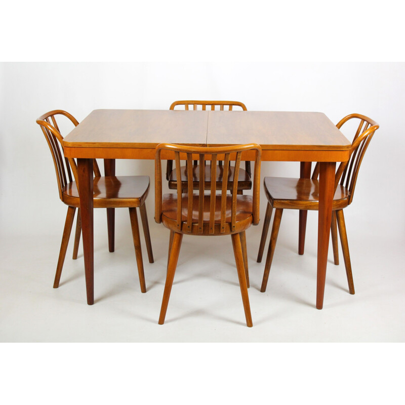 Set of 4 vintage Czech Wooden Chairs from Thonet - 1960s