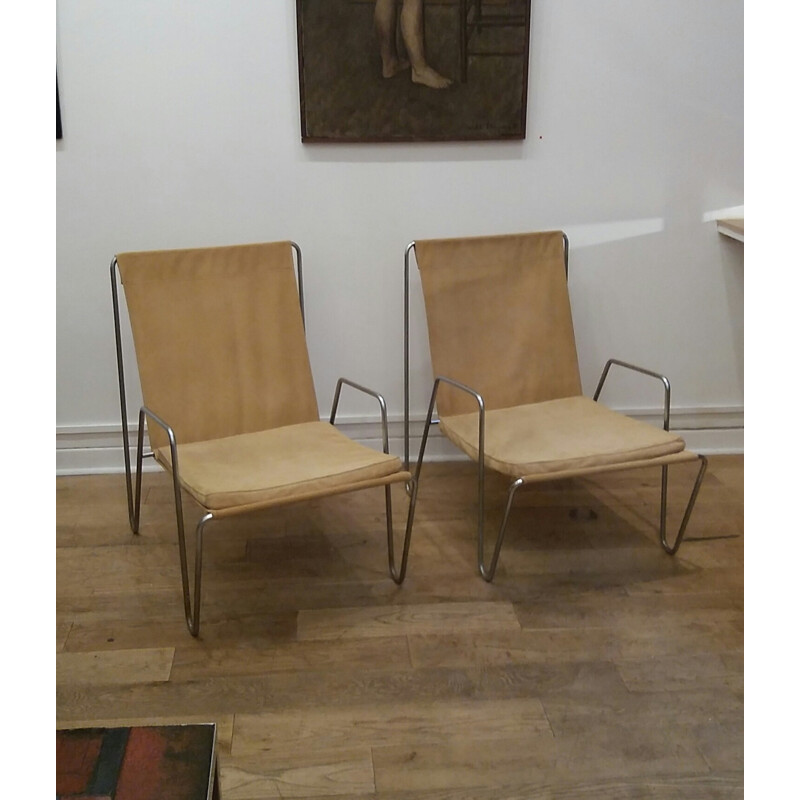 Set of 2 Vintage Bachelor Lounge Chairs by Verner Panton for Fritz Hansen - 1950s