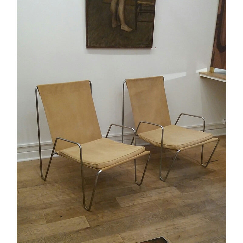 Set of 2 Vintage Bachelor Lounge Chairs by Verner Panton for Fritz Hansen - 1950s