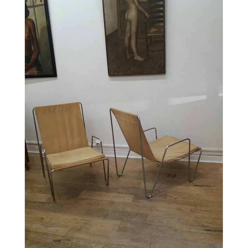 Set of 2 Vintage Bachelor Lounge Chairs by Verner Panton for Fritz Hansen - 1950s