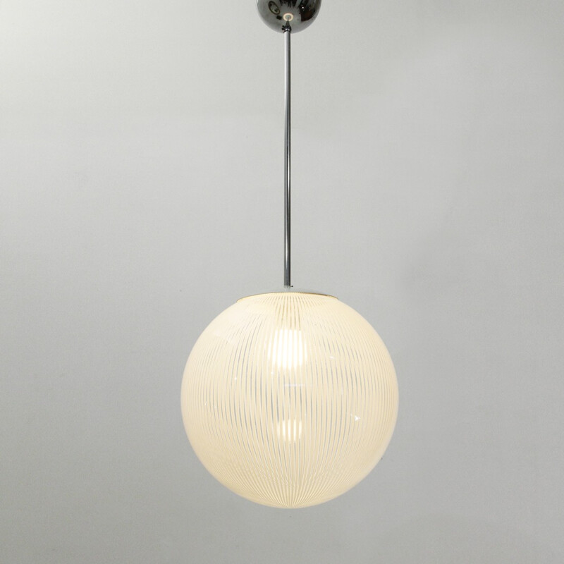 Vintage Tessuto pendant lamp in Murano glass by Venini - 1970s