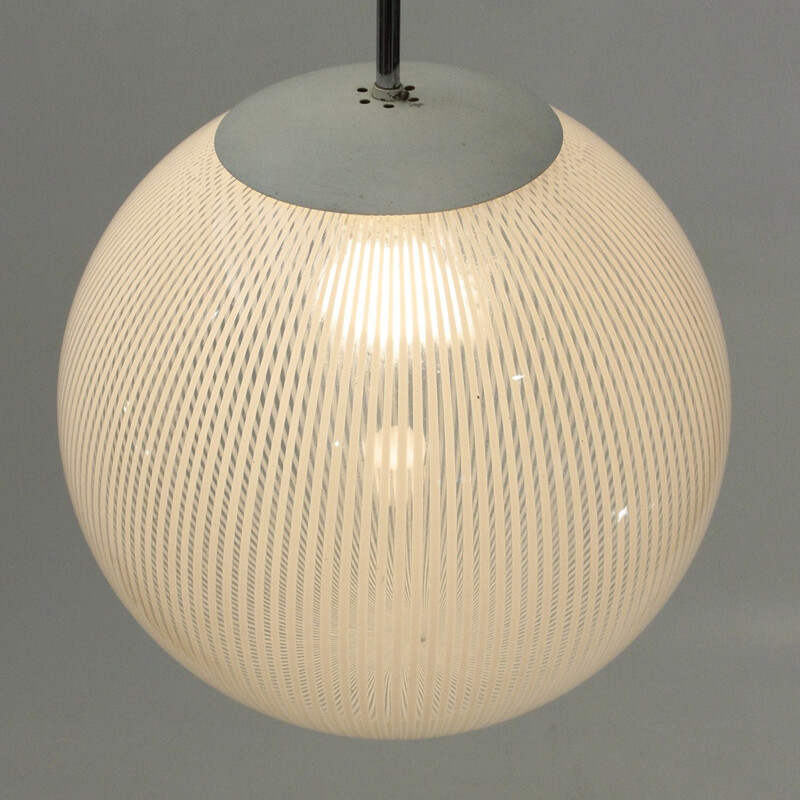Vintage Tessuto pendant lamp in Murano glass by Venini - 1970s