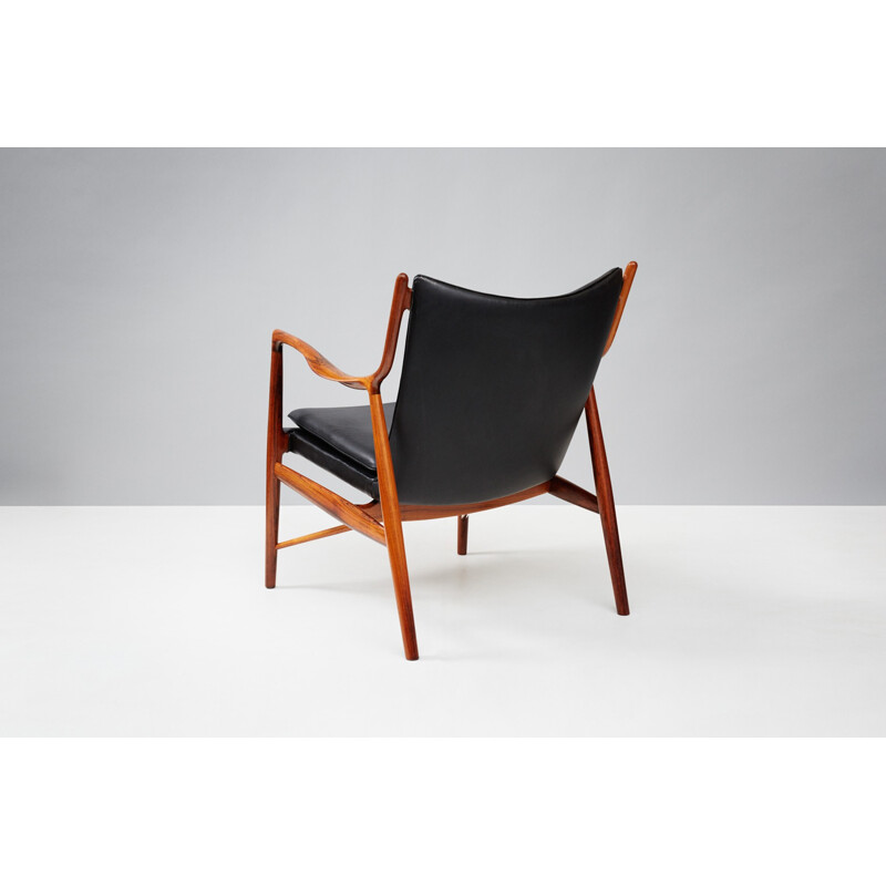 Vintage FJ-45 armchair in rosewood and leather by Finn Juhl - 1960s