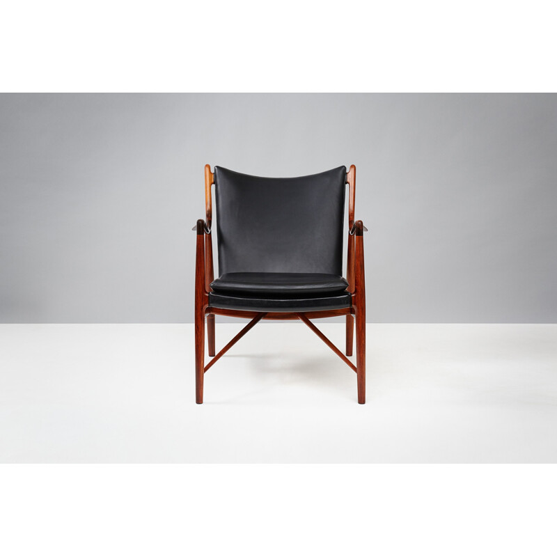 Vintage FJ-45 armchair in rosewood and leather by Finn Juhl - 1960s