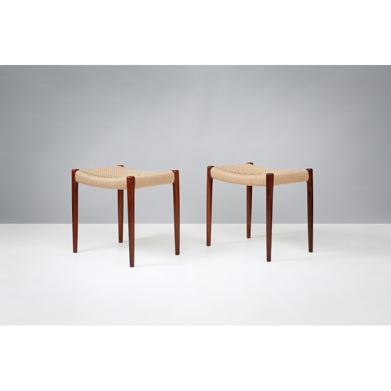 Vintage stool in rosewood by Niels Moller - 1950s