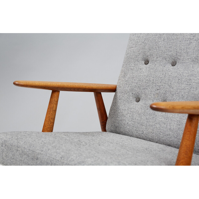 Vintage Grey GE-240 armchairs by Hans Wegner - 1950s