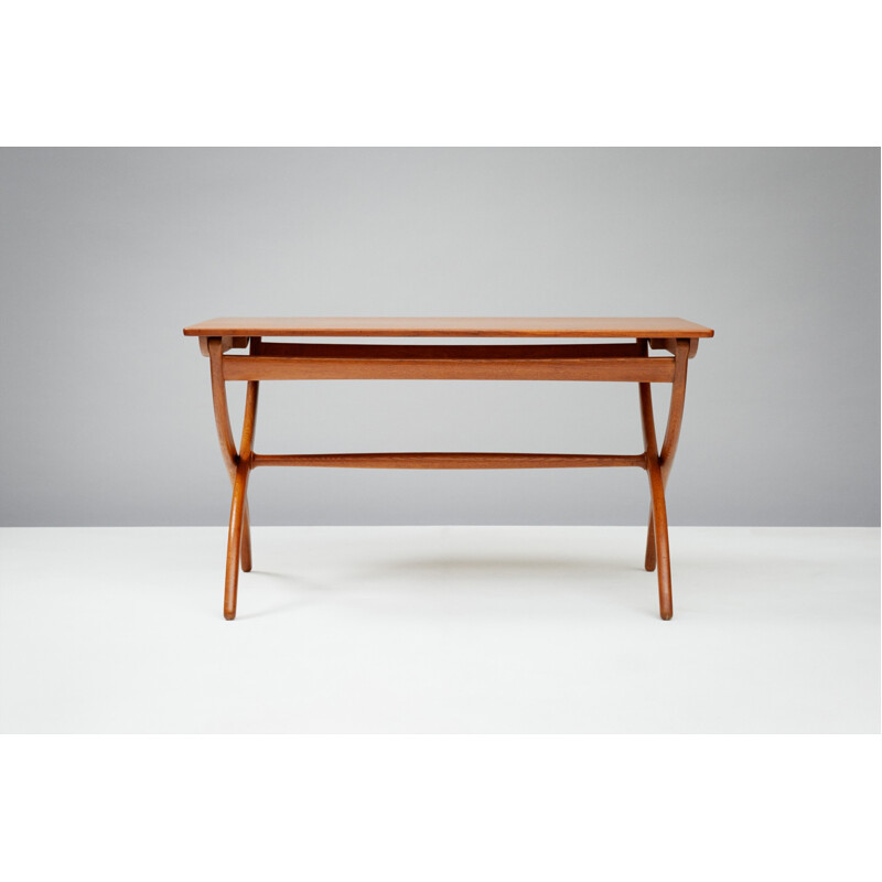 Teak & Oak Cross Leg Table by Ole Wanscher - 1950s